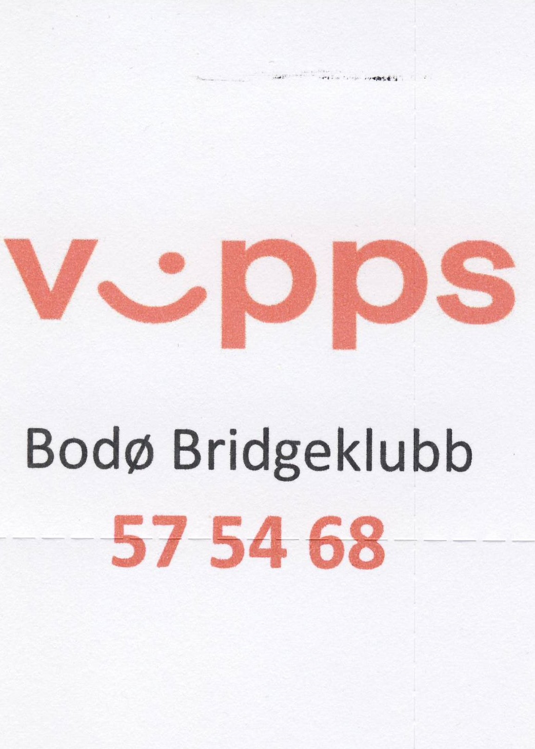 Bodø bridgeklubb har fått Vipps